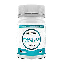 Мультивітаміни та мінерали, Multivits & Minerals, Biotus, 30 таблеток