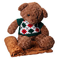 М'яка іграшка-подушка з пледом всередині Ведмідь 110×150 (см) 3 в 1 Коричневий Colorful Home 7146BRGR