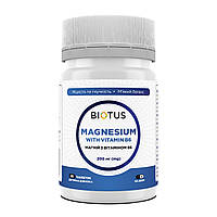 Магній с вітаміном В6, Magnesium with Vitamin B6, Biotus, 200 мг, 30 таблеток