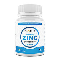 Хелатний цинк, Chelated Zinc, Biotus, 30 мг, 60 капсул