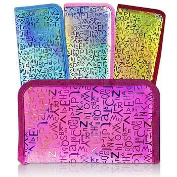 Пенал-книжка для шкільного приладдя на 1 змійку "Літери"