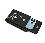 Жіноча міні клатч сумочка з квітами вишивка для телефону, маленька сумка гаманець на плече з квіточками, фото 5