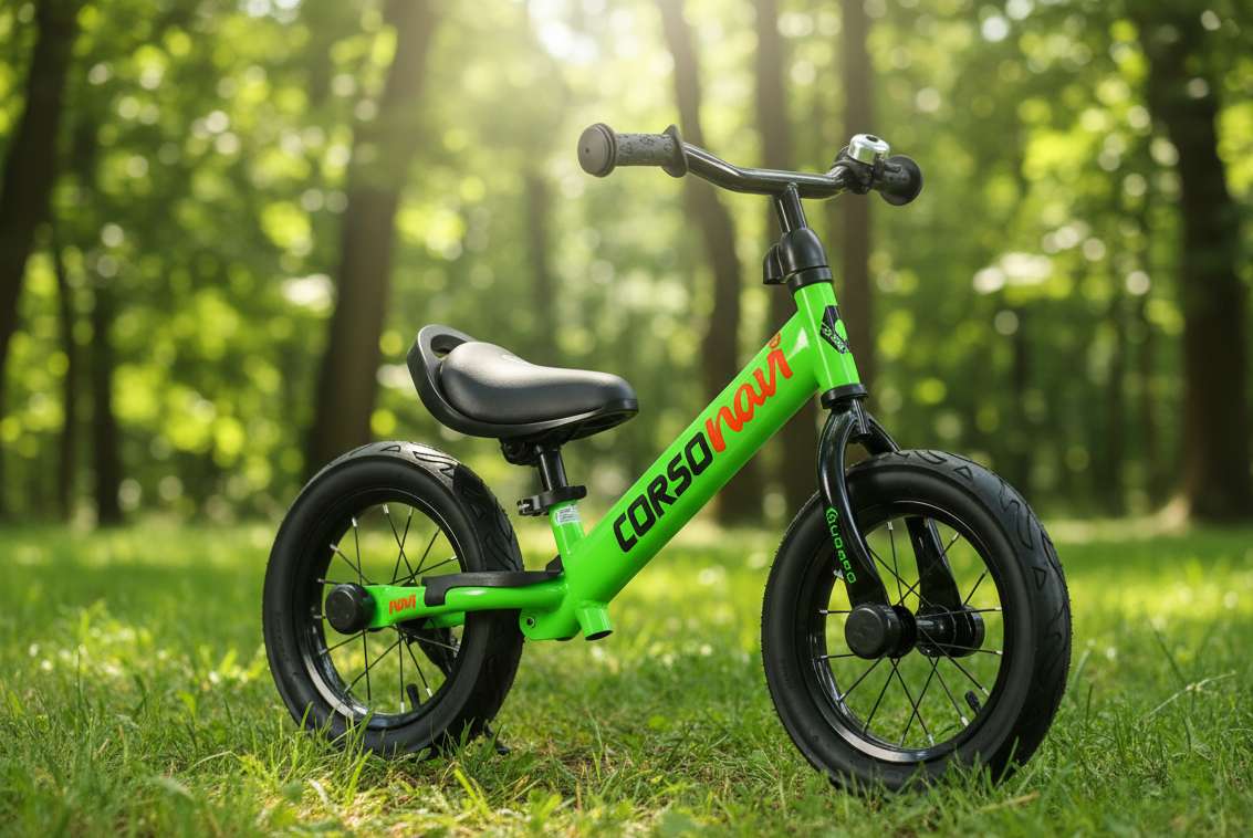 Біговел Corso Navi NV-12813 12" дитячий баланс-байк зі сталевою рамою та надувними колесами, фото 1