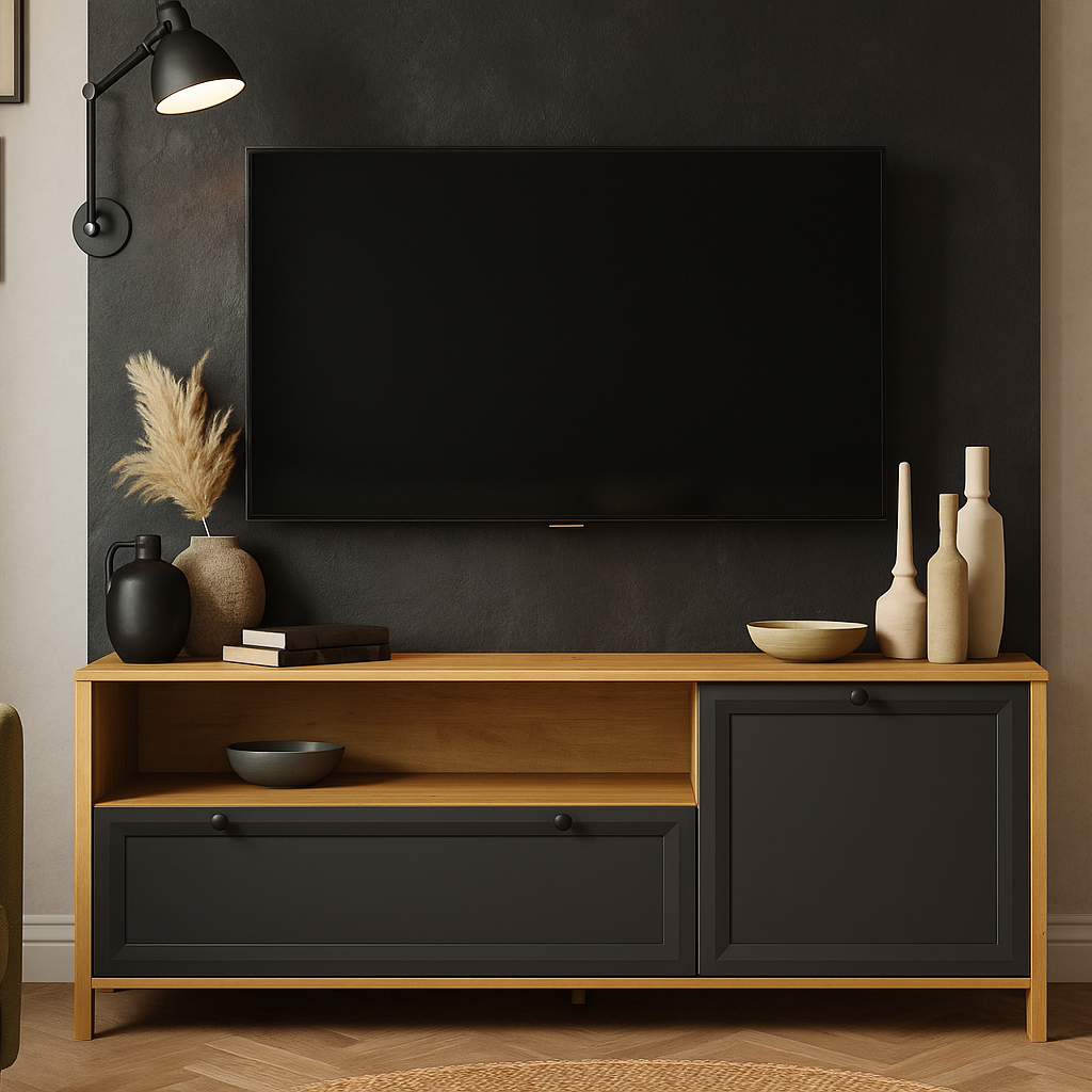 Сучасна довга вузька тв тумба під телевізор плазму 150 см на ніжках у вітальню зал Brent VMV Holding, фото 1