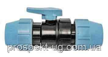 Кран обжимний Ду50х50 Unidelta ПНД, фото 1