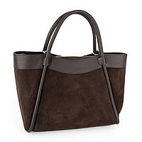 Сумка жіноча замшева Virginia Conti 04027 з 2 ручками шоколадна