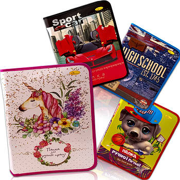 Шкільна папка для праці А4 на змійці ламінована ПР-01 Щільна папка на змійці для занять з праці