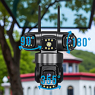 Вулична Wi-Fi IP камера відеоспостереження з 3 лінзами та датчиком руху V380, фото 7