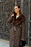 Жіноче стильне зимове пальто ПВ-389 шоколадний, розміри 42-54, фото 5