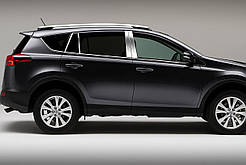 Молдинг дверних стійок (8 шт, нерж) для Toyota Rav 4 2013-2018 рр