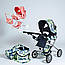 Коляска для ляльки 9333 Melogo, з люлькою та сумкою, демісезонна, висота ручки 71 см, фото 4
