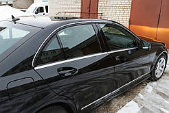 Накладки на молдинги стекол (6 шт, нерж) для Mercedes C-class W204 2007-2015 рр