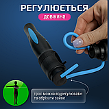 Скакалка з лічильником стрибків, швидкісна скакалка для кросфіту схуднення 3 м чорна-блакитна (1215), фото 3