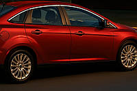 Верхние молдинги окон нержавейка (8 шт) Седан, OmsaLine - Итальянская Нержавейка для Ford Focus III 2011-2017