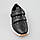 Підліткові весняні осінні кросівки, кеди з екошкіри чорні на липучках, фото 2