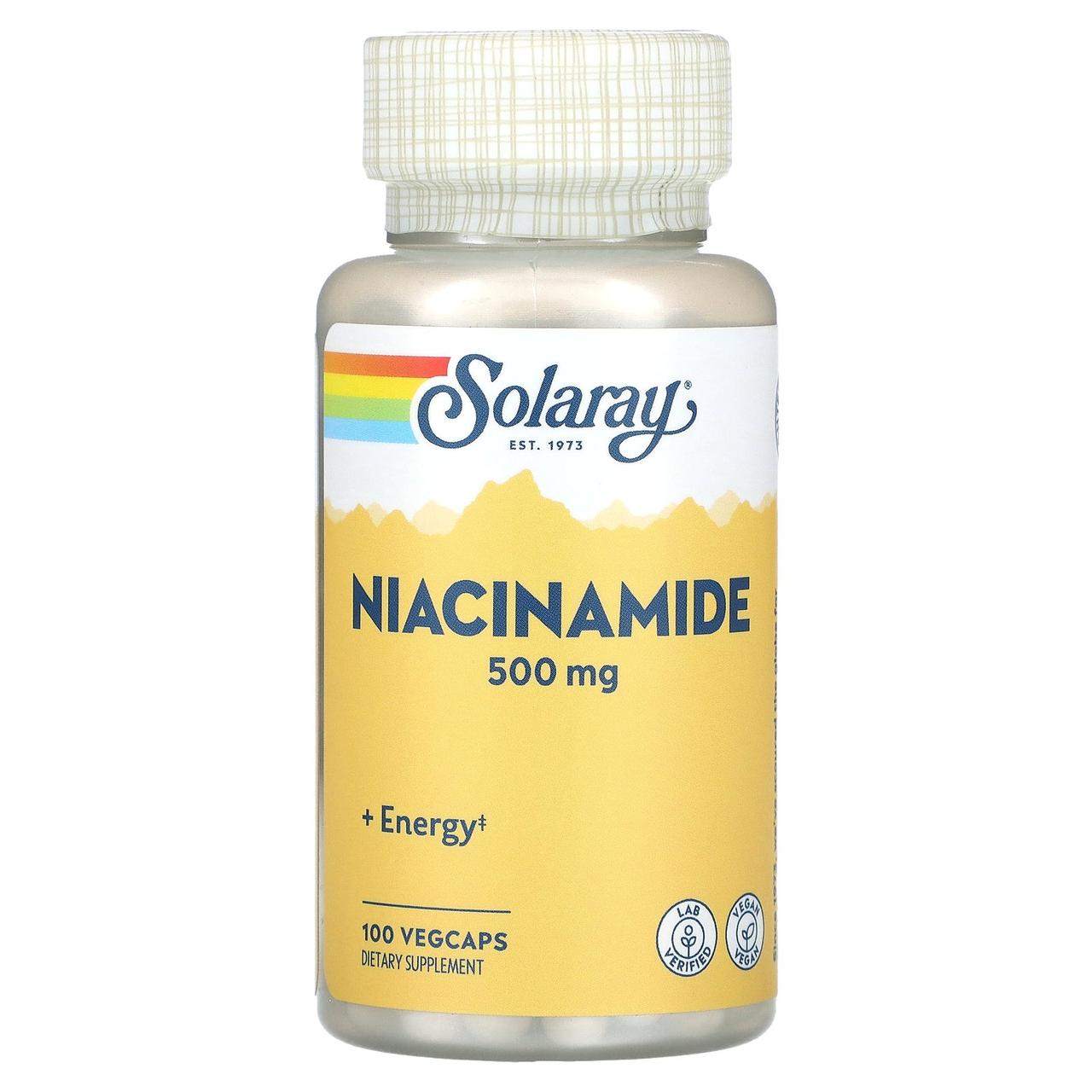 Ніацинамід, Solaray Niacinamide 500mg - 100 vcaps