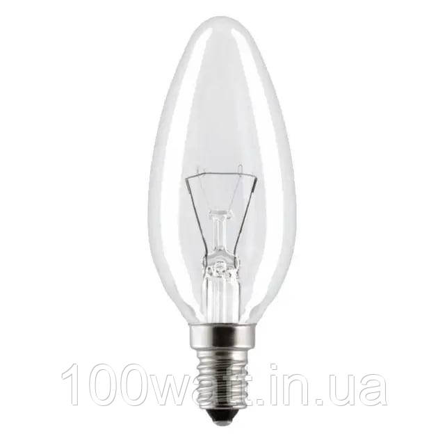 Лампа розжарювання декоративна свічка ДС 40 Вт Е14 прозора Іскра, фото 1