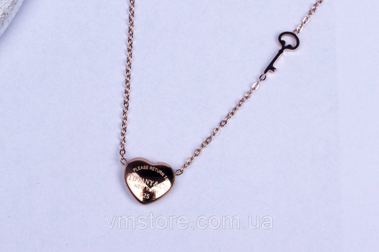 Підвіска серце на ланцюжку, серце з гравіюванням, медична сталь, фото 1