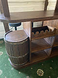Барна стійка з дерева домашня з декоративною бочкою, фото 5