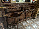 Барна стійка з дерева з діжками під старовину, фото 3