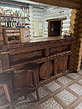 Барна стійка з дерева з діжками під старовину, фото 2