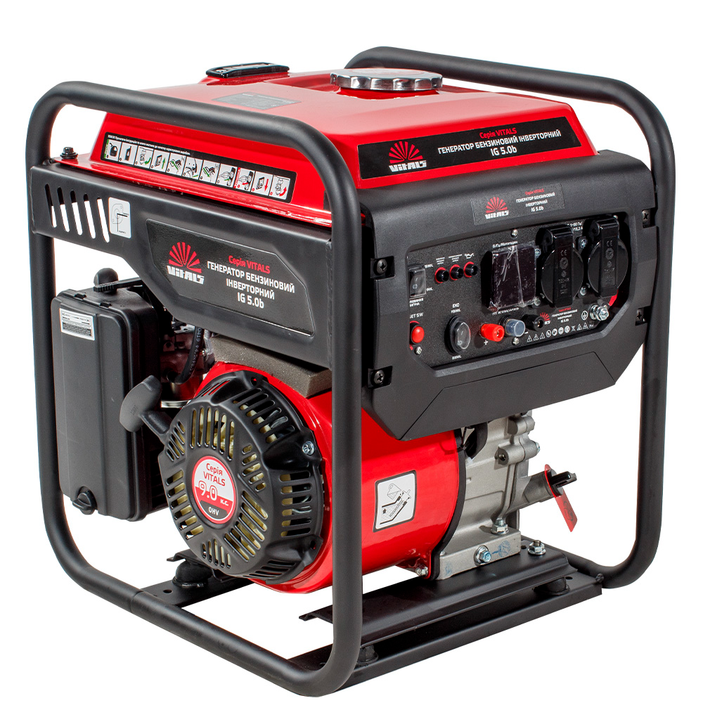 Генератор бензиновий інверторний 5.0 кВт Vitals IG 5.0b портативний електрогенератор для дачі та дому, фото 1