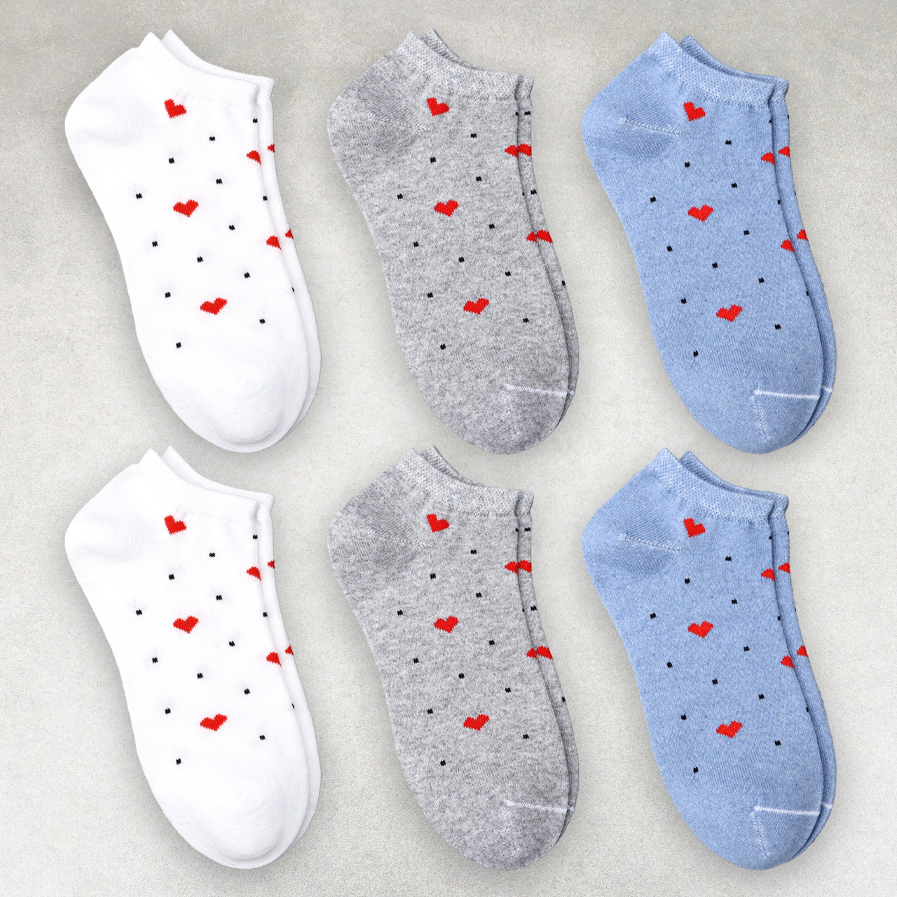Шкарпетки жіночі 6 пар короткі «Сердечка» розмір 36-41 арт. 316.6, фото 1