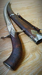 Козацька сабля подарункова з дерев'яними піхвами, сталь 9ХС, ручна робота