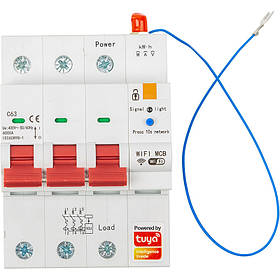 Розумний автоматичний вимикач Tuya Wifi SCB03, 63A