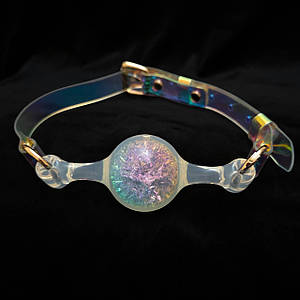 Кляп-кулька прозора UNIVIBE з різнобарвним каменем, силіконовий