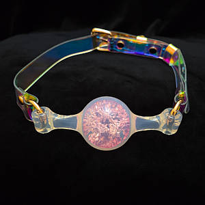 Кляп-кулька прозора UNIVIBE з рожевим каменем, силіконовий