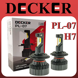 LED-лампи в фару з обманкою H7 12 V-24 V 60 W 6000 K 12000 L CAN BUS DECKER PL-07