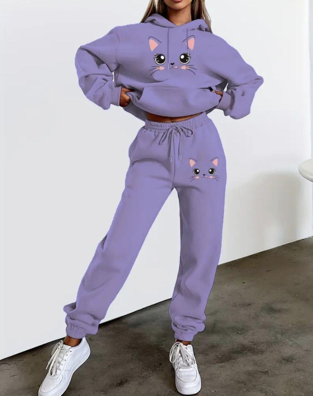 Теплий жіночий костюм з котиком, фото 1