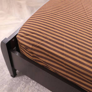 Натяжне простирадло на ліжко та диван двоспальне однотонне на гумці (160*200*25) коричневе в смужку, фото 3