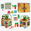 Куб логічний ігровий центр для дітей 9в1 Каталка шестерні сортер ксилофон годинник лабіринт грядки черв'ячки англ, фото 10