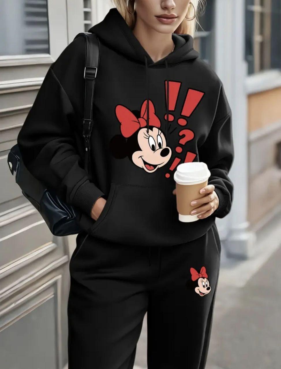 Теплий жіночий костюм з принтом Міні Маус, фото 1