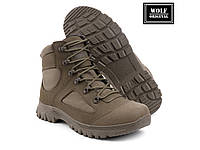 Тактические утепленные женские берцы хаки нубук "SML PRO", армейские осенние зеленые ботинки (полуберцы) для ВСУ