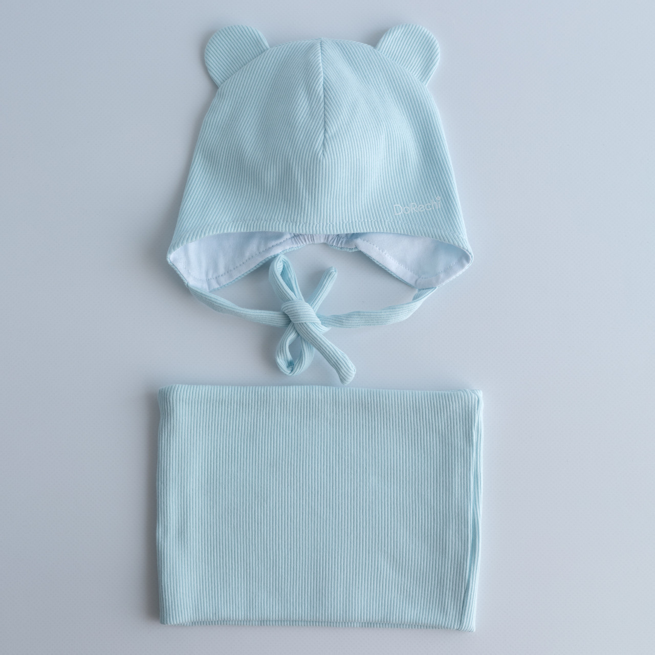 Дитяча демісезонна шапка кашкорсе з вушками Голуба, розмір 38-40, фото 1