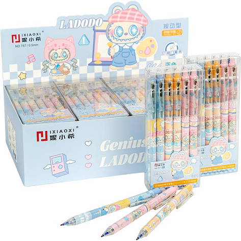 Ручка гель Пиши-стирай 757 Labubu синя, фото 1