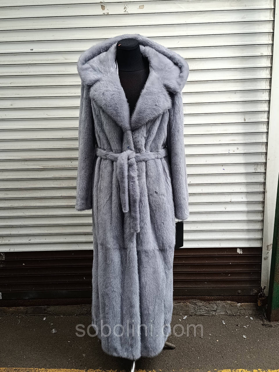 Шубка з хутра норочки з капюшоном, фото 1