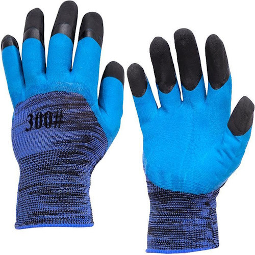 Рукавиці робочі прогумовані синьо-чорні №300 (12/600), фото 1