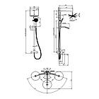 Душова система латунна універсальна Lidz Astra 1030 на три споживачі (з виливом) (k35) LDAST1030CRM48086, фото 2