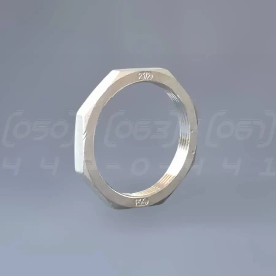 Контргайка нержавіюча різьбова Ду80 (3"), восьмигранна, н/ж сталь AISI304, DIN 431, BSPP Class 150, фото 1