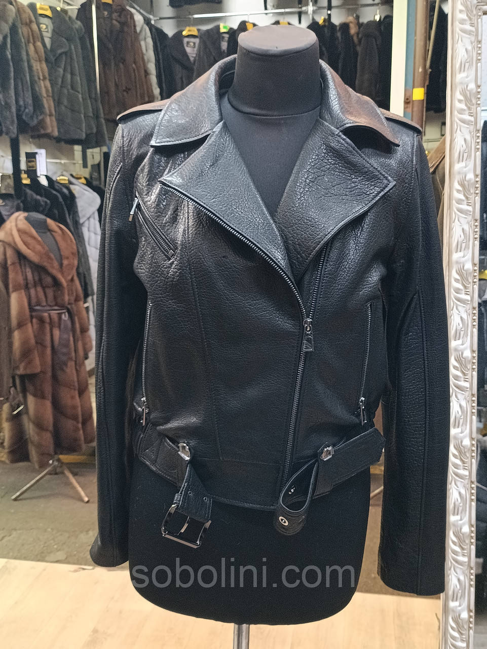 Куртка косуха зі структурної шкіри, фото 1