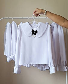 Дитяча блузка біла святкова для дівчинки 6 -11 років