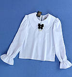 Дитяча блузка біла святкова для дівчинки 6 -11 років, фото 2