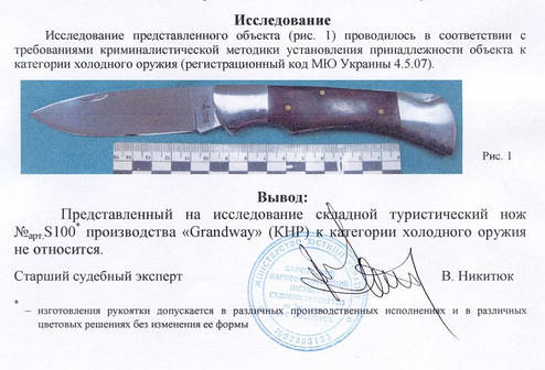 Ніж складаний туристичний Grand Way S 100 (BRASS), фото 3