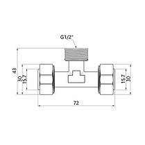 Трійник обтискний SD Plus 20х1/2"х20 НР SD160W201520, фото 2