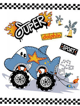 Алмазна мозаїка (вибірково) "Машина-дельфін" 15x20см AMV1231 G-Rich