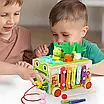 Розвиваюча іграшка машинка-каталка для дітей 6в1 Ксилофон магнітна риболовля сортер пальчикова гра і годинник, фото 7